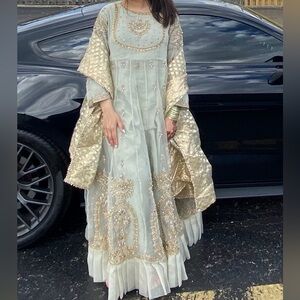 2 piece kameez long dress